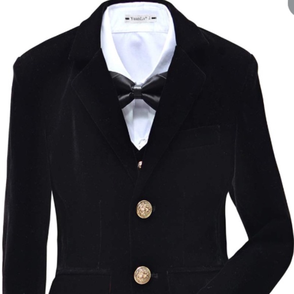 Dressy D Other - Suit For Kids Boy Formal Suit Velvet 5 Pieces Outfit Set Toddler Tuxedo Slim